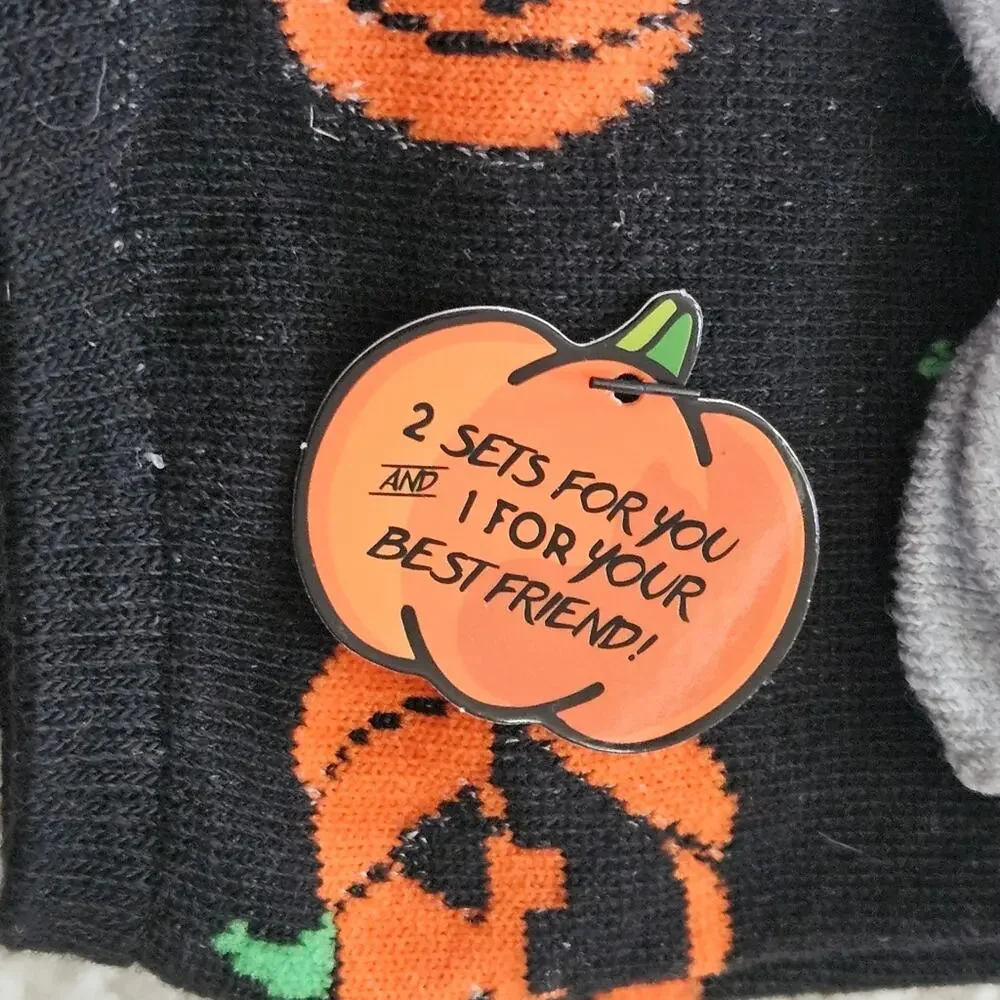 Happy Halloween pet and owner socks‎ 3 pair - 2 ladies 1 pet ladies size 5-10